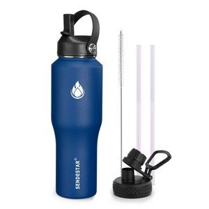 Slim outline w/thermos flask Cap Water Bottle, Double Wall Vacuum Insulated Water Bottle