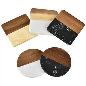 Marble and Wooden coaster Placemat Round Shape Coaster