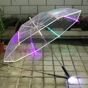 Led Colorful Light Transparent Umbrella
