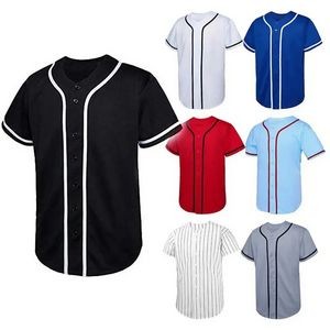 Full Button Baseball Jersey Shirt for Men and Women