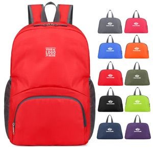 Front Zipper Pocket Lightweight Packable Backpack Travel Hiking Daypack Small Casual Foldable