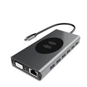 Wireless Charging USB C HUB Adapter