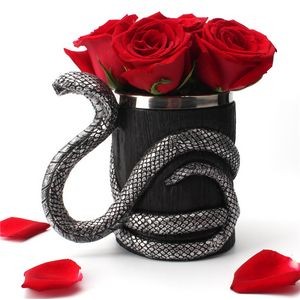 Silver Black Cobra Cup Stainless Steel Resin Double-Layer Mug