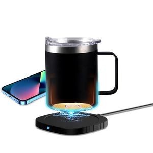 12oz Coffee Mug Warmer Heated Cup with Wireless Charger