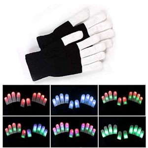 Led Finger Lighting Flashing Glow Mittens Gloves
