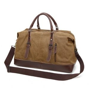 Canvas Pu Leather Travel Tote Duffel Bag Carry On