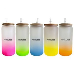 16Oz Changing Colour Frosted Glass Sublimation Cups