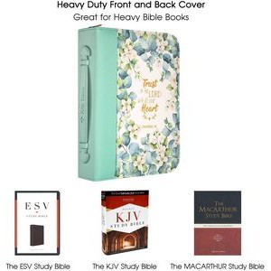 Heavy Duty Front And Back Bible Cover Case For Women With A Matched Bookmark