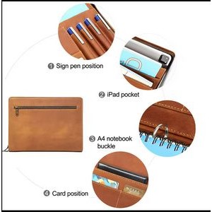 12.9in Pad Holder Padfolio Bag Genuine Leather Case