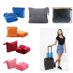 2 In 1 Airplane Blanket With Soft Bag