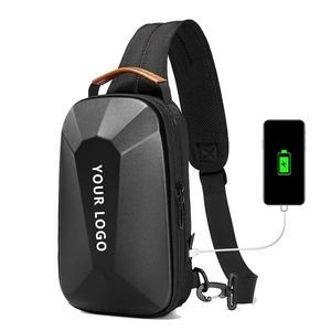 Cool Multi-Faceted Shoulder Bag with USB Charging Port
