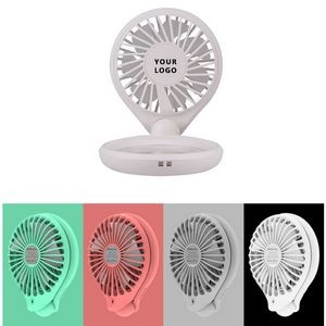 1000mAh Battery Portable Outdoor Neck Fan LED with Mirror