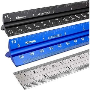 12 Inch Architectural and Engineering Scale Ruler Set