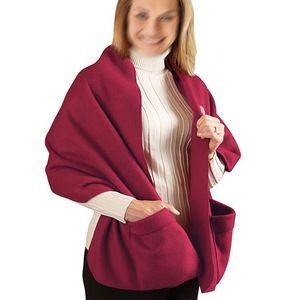 Cozy Fleece Wrap Shawl With Large Front Pockets