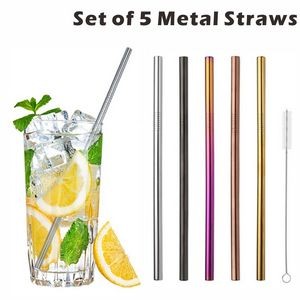 5 Pack Metal Straws