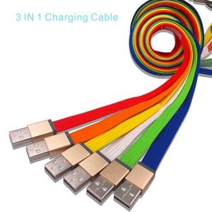 CB07 3.3Ft/1M 3-IN-1 LANYARD CELL PHONE CHARGING CABLE