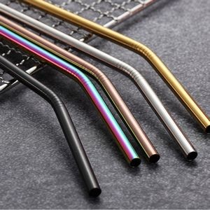 Colorful Bent Metal Straws