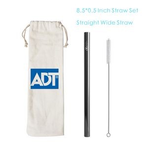 Stainless Steel Straw Set with Pouch Brush