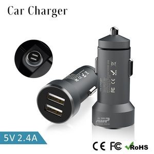 2.4A Dual Port Aluminum USB Car Charger Cigarette Lighter