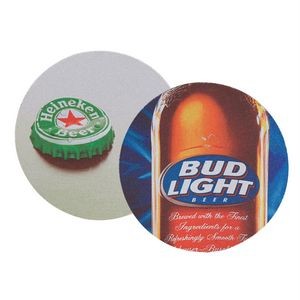 Round Soft Rubber & Jersey Skid Resistant Neoprene Coaster w/ Full Color Dye Sublimation