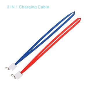CB08 3.3Ft/1M 3-IN-1 LANYARD CELL PHONE CHARGING CABLE