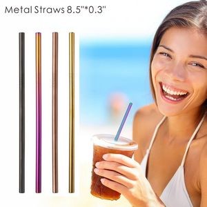 0.30 Inch Wide Straight Metal Straws