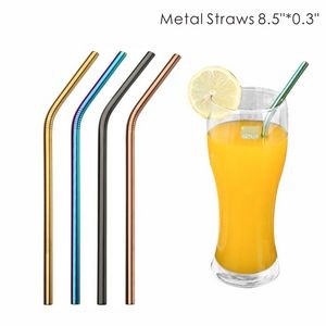 0.30 Inch Wide Bent Metal Straws