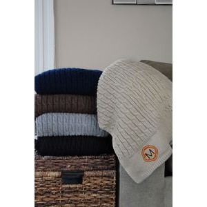 Acrylic Fisherman Cable Knit Throw Blanket