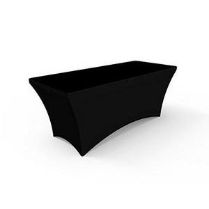 8' Solid Black Stretch Table Covers