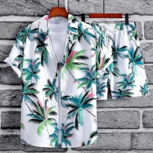 Tropical Print Shirt & Shorts Set