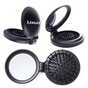 Round Foldable Mirror and Comb Set
