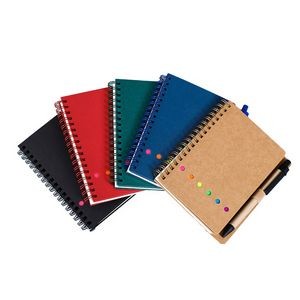 Eco Spiral Notebook w/Pen and Sticky Notes