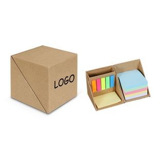 Foldable Cube Sticky Notes Box With Pen Holder