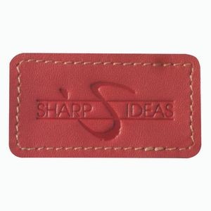 Rectangle Genuine Leather Patch with Stitching (2.17"x1.18")