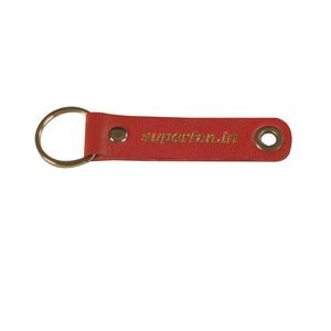 Leather Key Tag with Steel Nickel Key Ring & Eyelet (3.54"x0.79")
