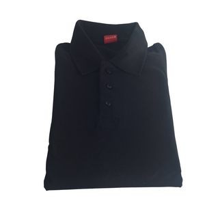 Black Short Sleeve Cotton Polo T-Shirt