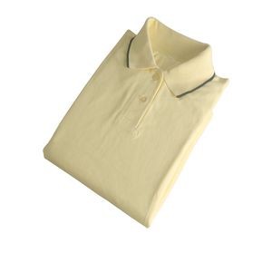 Yellow Short Sleeve Cotton Tipped Polo T-Shirt