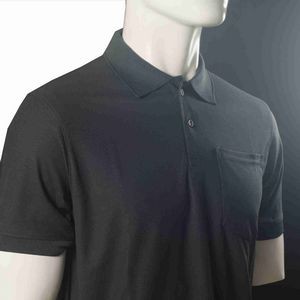 Charcoal Gray Short Sleeve Polyester Polo T-Shirt