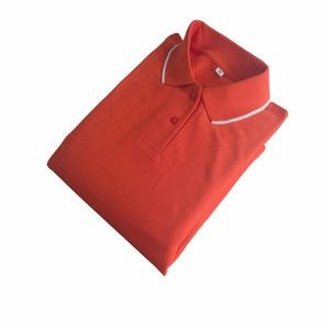 Orange Short Sleeve Cotton Tipped Polo T-Shirt