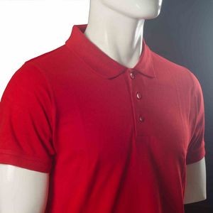 Red Short Sleeve Cotton Polo T-Shirt