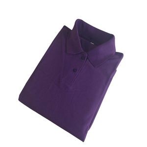 Purple Short Sleeve Cotton Polo T-Shirt