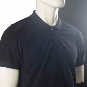 Navy Blue Short Sleeve Cotton Polo T-Shirt