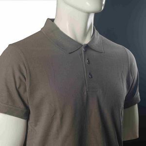 Mid Gray Short Sleeve Cotton Polo T-Shirt