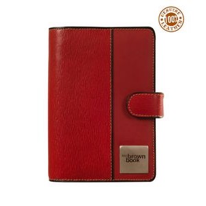 The Brown Book MI Series - Classic Genuine Leather Planner with Magnetic Tab Closure (7.75"x5.25")