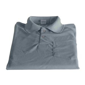 Light Gray Short Sleeve Polyester Polo T-Shirt
