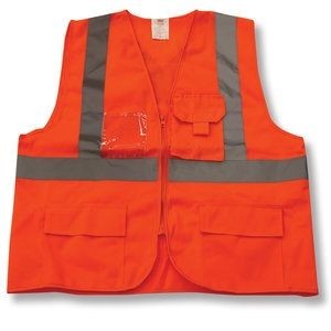 Zipper Orange Safety Vest