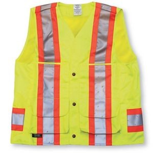Cotton Lime Green Comfort Safety Pocket Vest