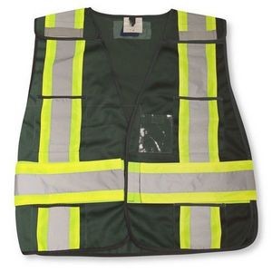 Forest Green Polyester Tear-Away Safety Vest