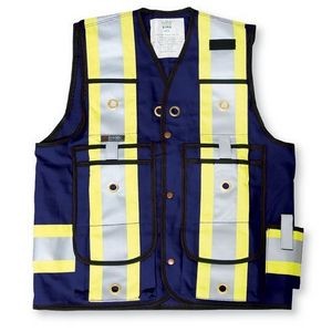 Navy Blue Cotton Duck Surveyor Safety Vest