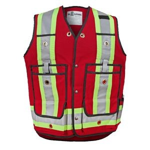 Red Cotton Duck Surveyor Safety Vest